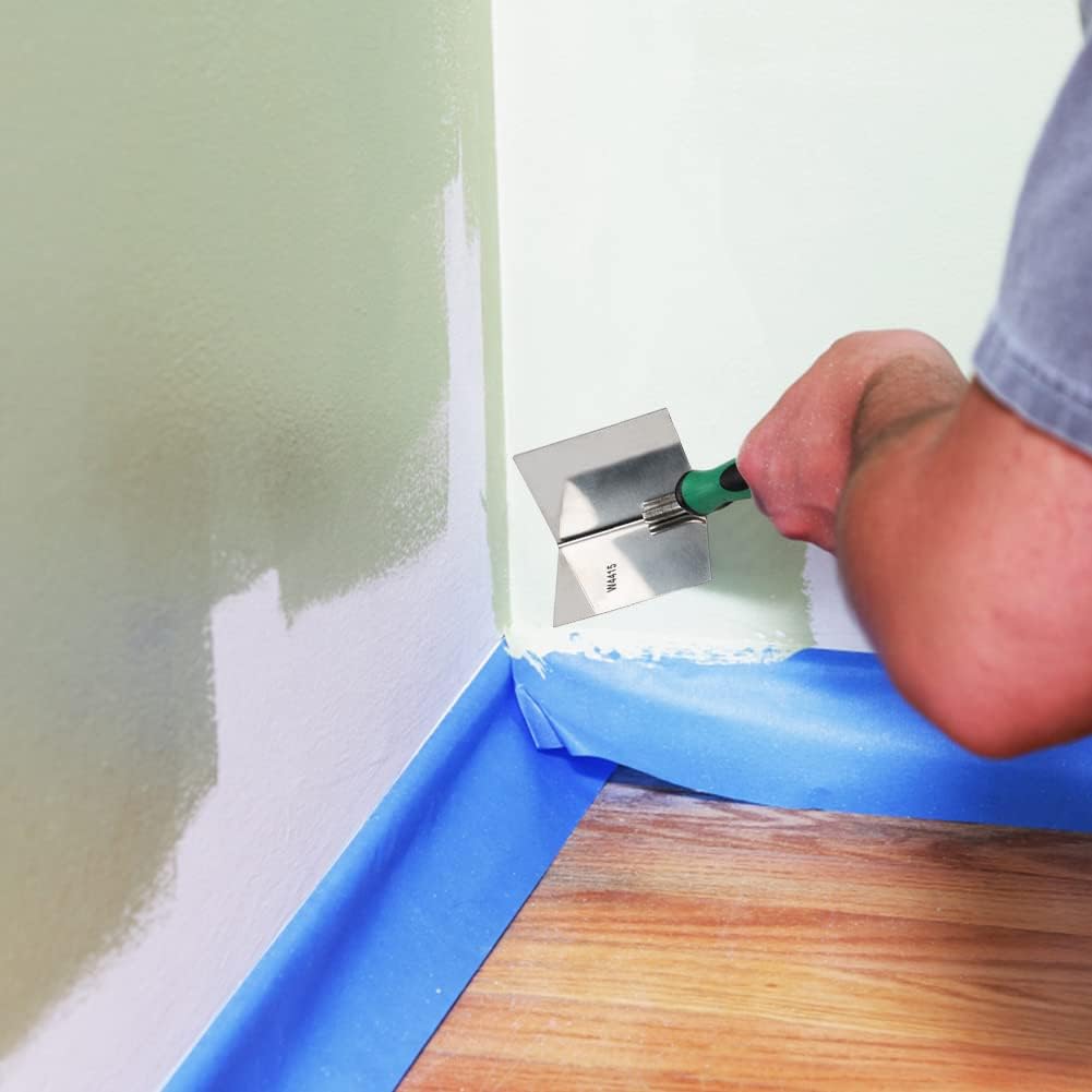 Drywall Corner Tool,Stainless Steel Drywall Corner Trowel Lining Plastering | Inside Corner Knif e with Soft Grip Handle