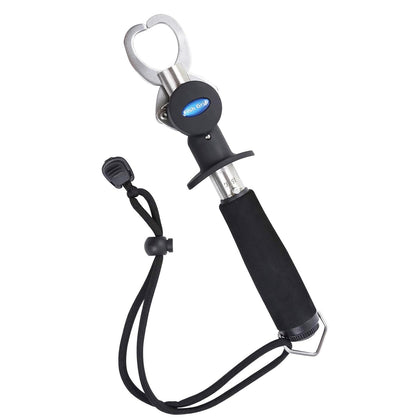 Fish Gripper with Scale – 33 lb Stainless Steel Fish Lip Gripper, EVA No-Slip Handle, Quick-Release Fish Lip Clamp