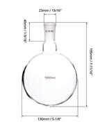 Boiling Flask, Single Neck Round Bottom, 24/40 Standard Taper Outer Joint, 1000ml