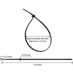 Cable Zip Ties 12 inch Cehony 1500 Pack Plastic Black Zip Ties 50lbs