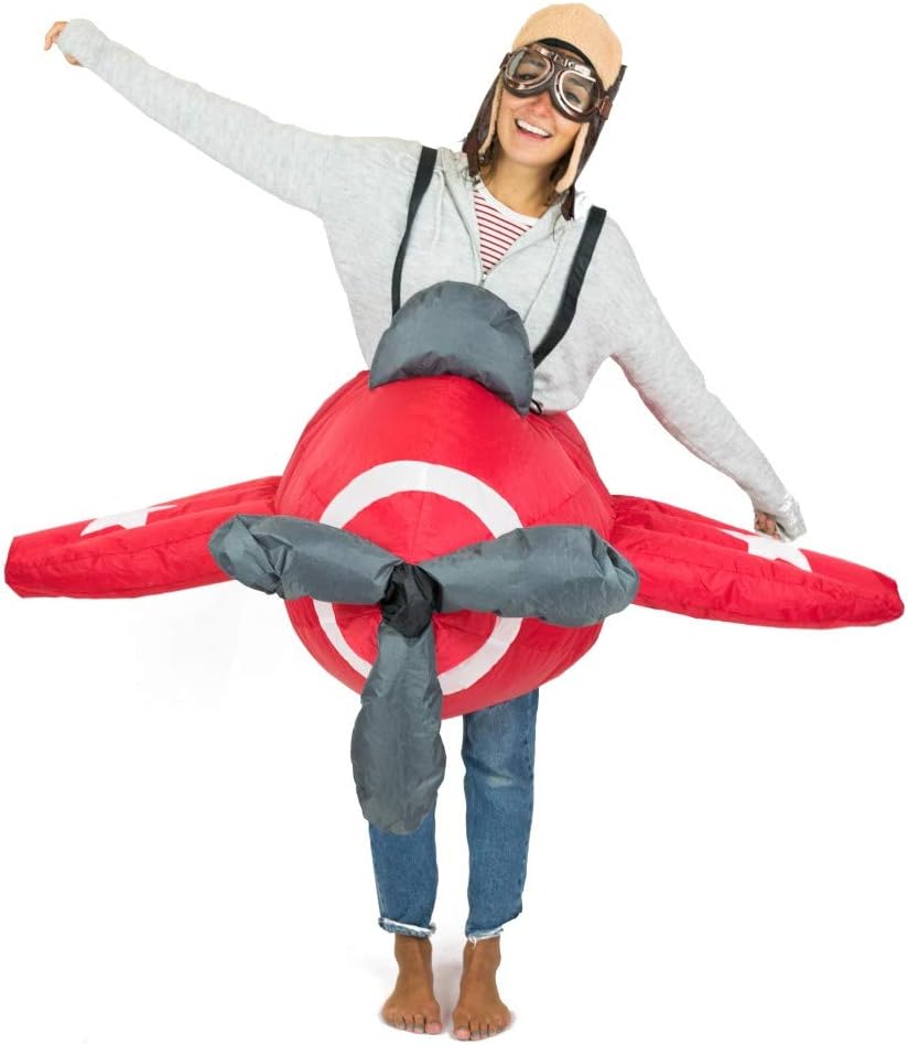 Red Airplane Inflatable Costume for Adults, One Size