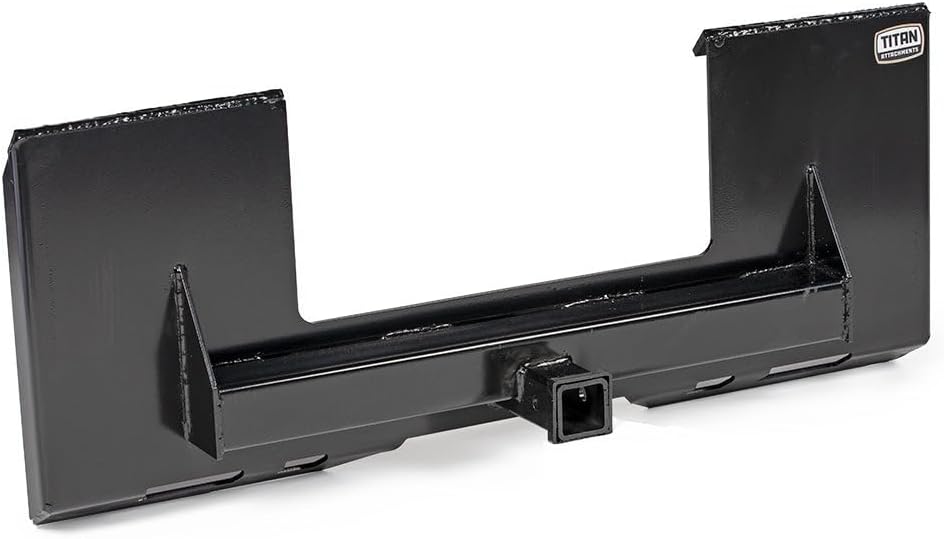 Universal Cut Out Receiver Mount Plate, 1/4" Thick Skid Steer Plate Attachment, 2" Receiver Hitch, 3000 LB Weight