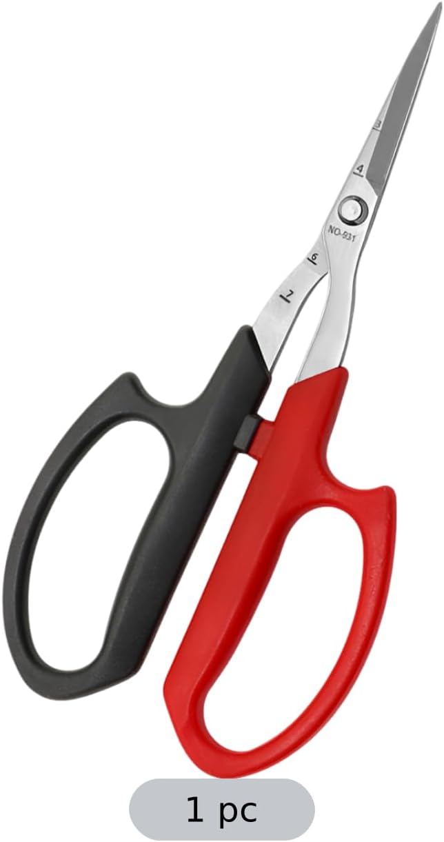 931 Stainless Steel Harvesting Shears, Pointed Tip Pruning Shear, 1.5 in / 38 mm Blade, Ergonomic Soft Grip, Shock