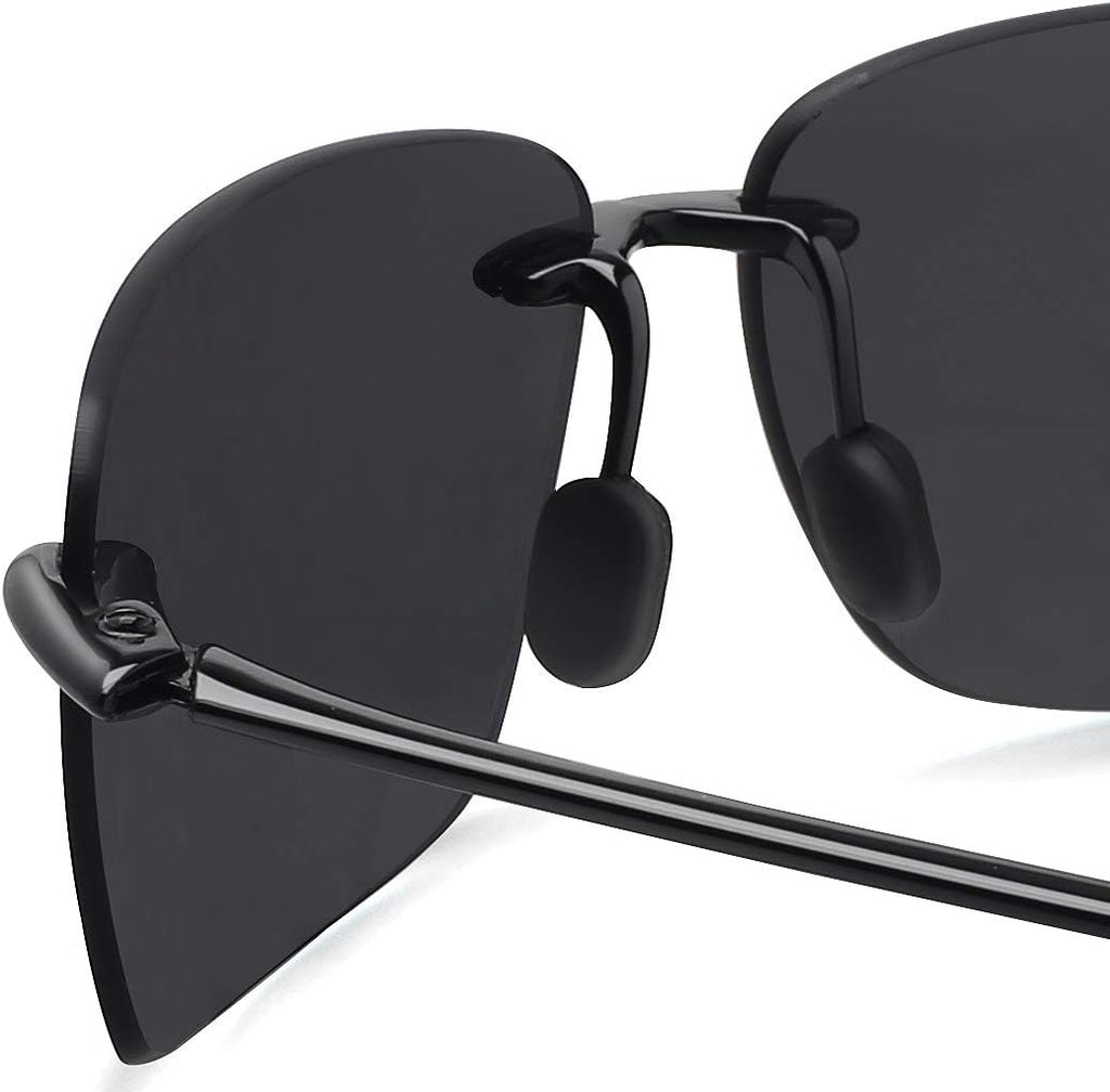 JULI Sports Sunglasses for Men Women Tr90 Rimless Frame for Running Fishing Golf Surf Driving MJ8009