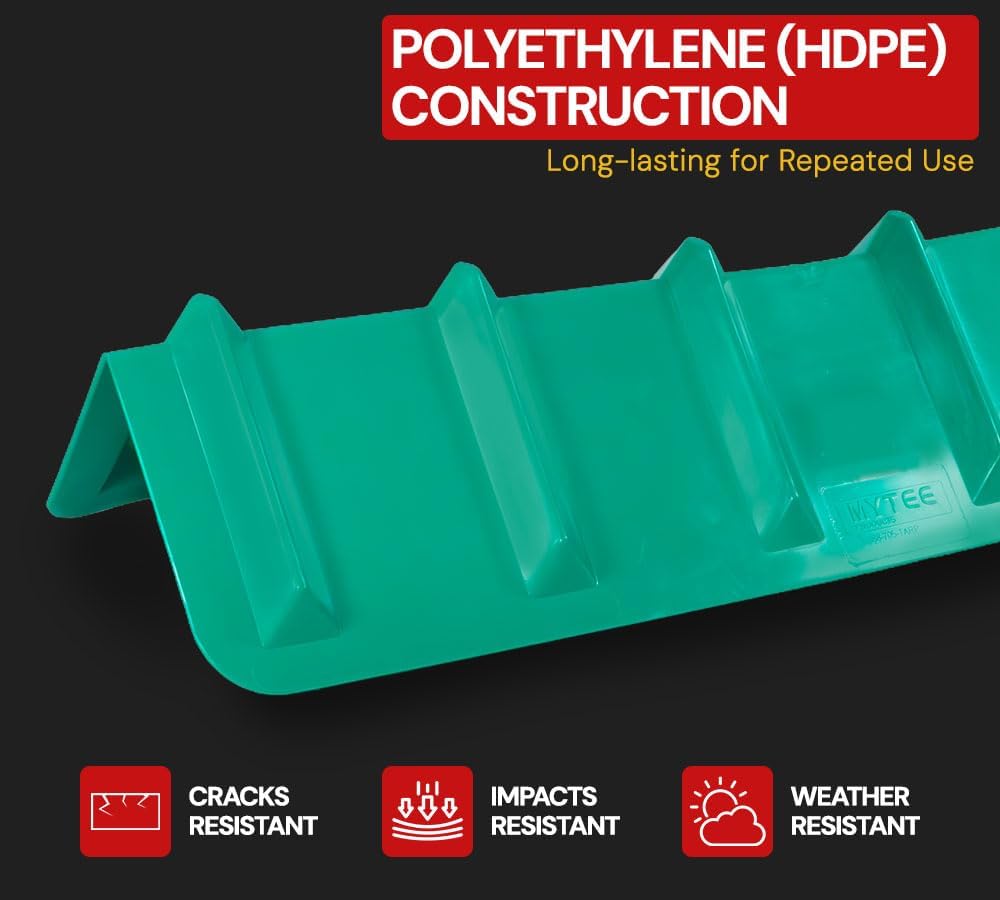 8"x8"x36" Green Flatbed Corner Protector - V Shaped Edge Guard for Tie-Down Winch & Ratchet Straps - Plastic Corner