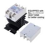 SSR-60DD Solid State Relay DC to DC (Input 3-32V DC Output 5-60V DC) with Heat Sink, 60A