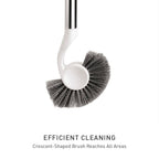 Toilet Brush with Caddy, Stainless Steel, White