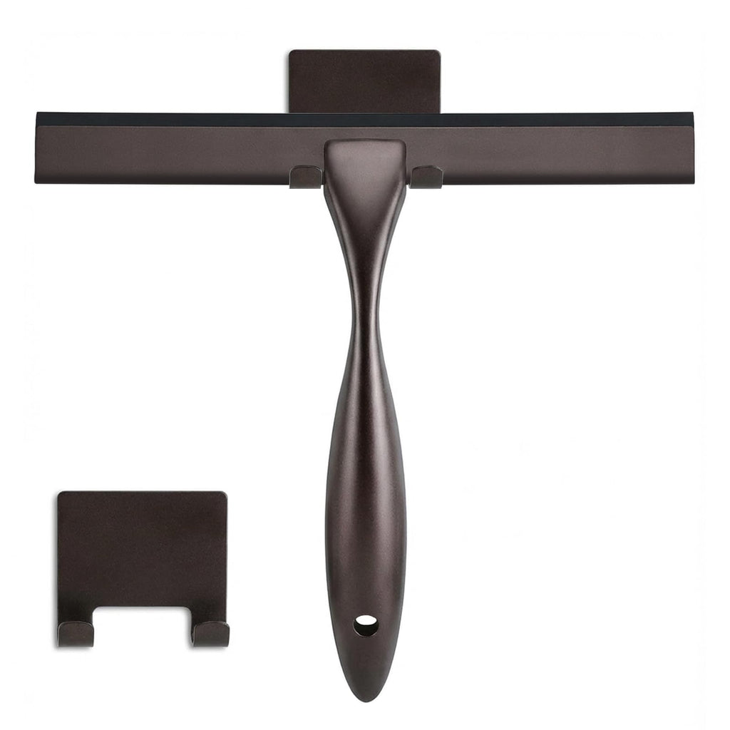 Shower Squeegee, 14-Inch Bronze Squeegee, All-Purpose Stainless Steel Squeegee for Bathroom, Shower Doors, Mirrors