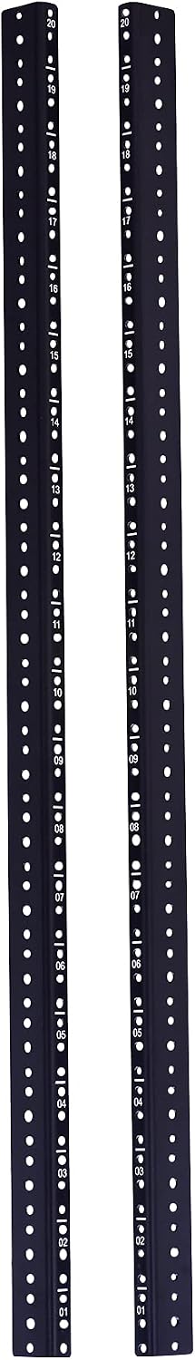 RackPath 20U Vertical Server Rack Rail Pair Kit, DIY Rack Build, 12-24 Screws x80
