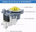 W10348269 Dishwasher Drain Pump Compatible with 66513483K902 MDBH949AWW1 WDF530PAYM7 Kitchen-Aid Kenmore Maytag Whirlpool Exact Replacement Part AP6020066 PS11753379