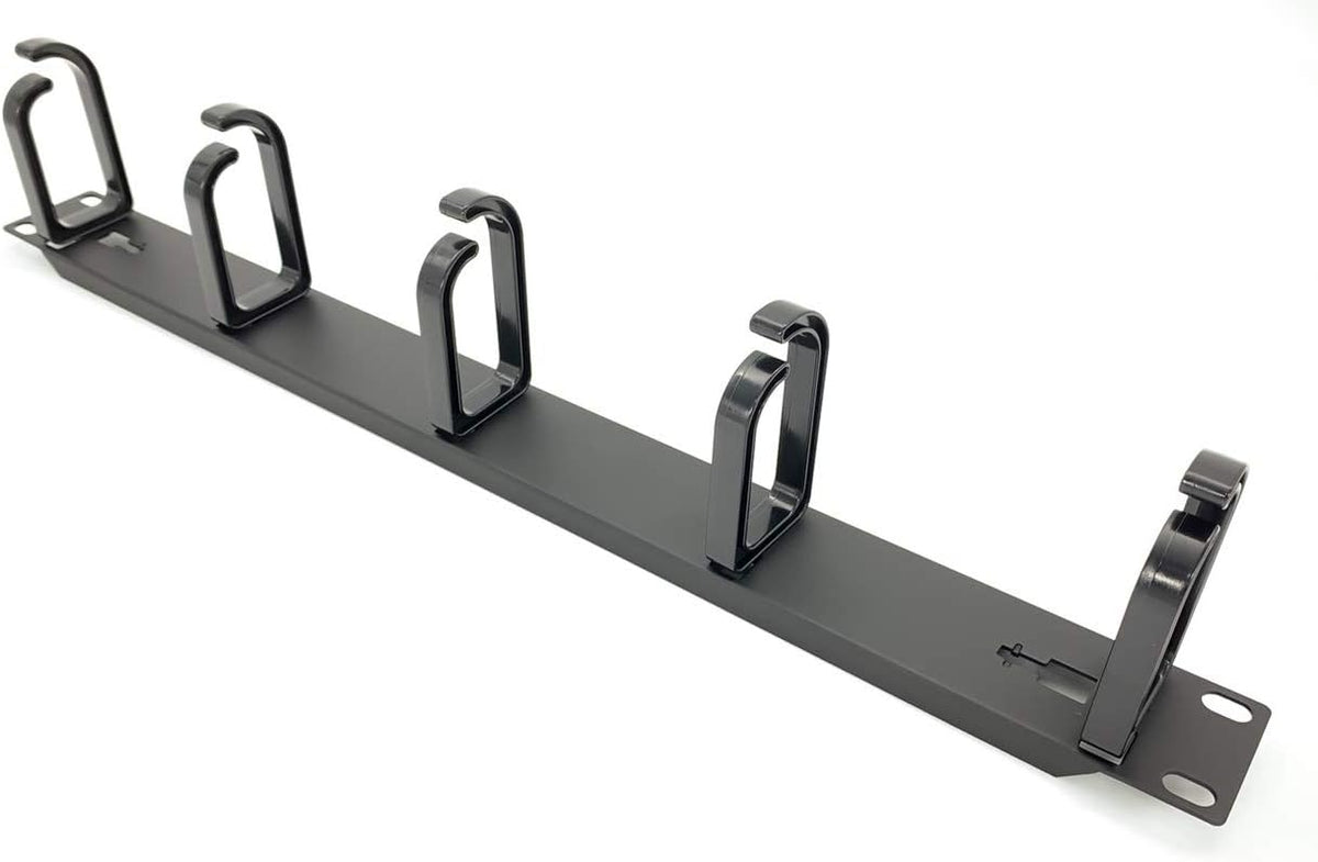 Metal Master - 5 Pack 1U 19” Server Rack Cable Management Panel w/D-Ring Hooks - 1U Horizontal or Vertical Wire and Cord Manager Made in Taiwan