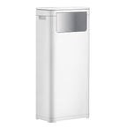 Tall Bathroom Trash Can with Lid, Skinny Commercial Trash Bin with Handle, Space Saving 8 Gallon Plastic Garbage Can