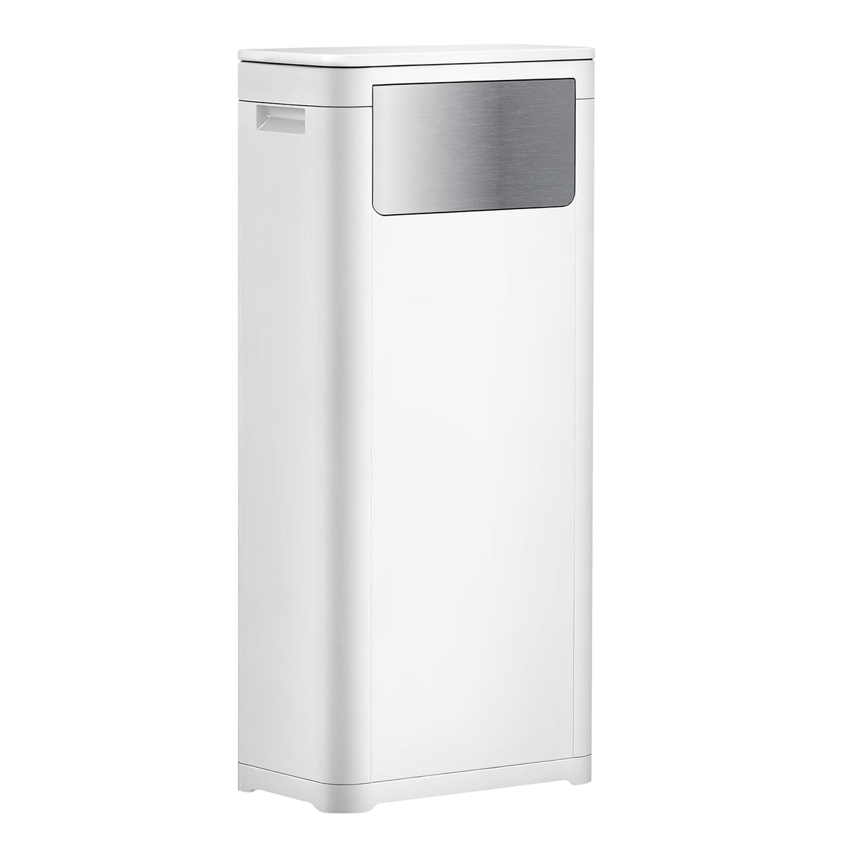 Tall Bathroom Trash Can with Lid, Skinny Commercial Trash Bin with Handle, Space Saving 8 Gallon Plastic Garbage Can