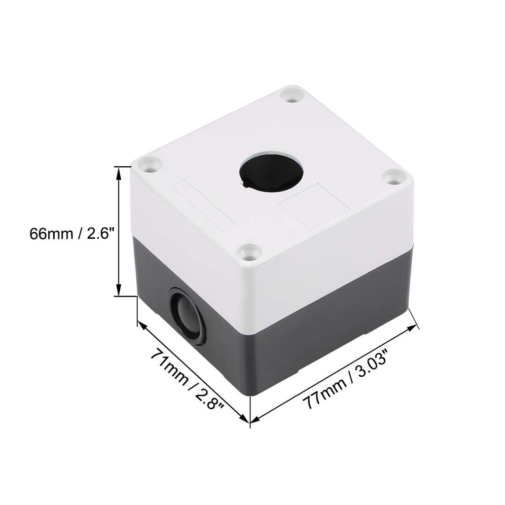 uxcell Push Button Switch Control Station Box 22mm 1 Button Holes White and Black