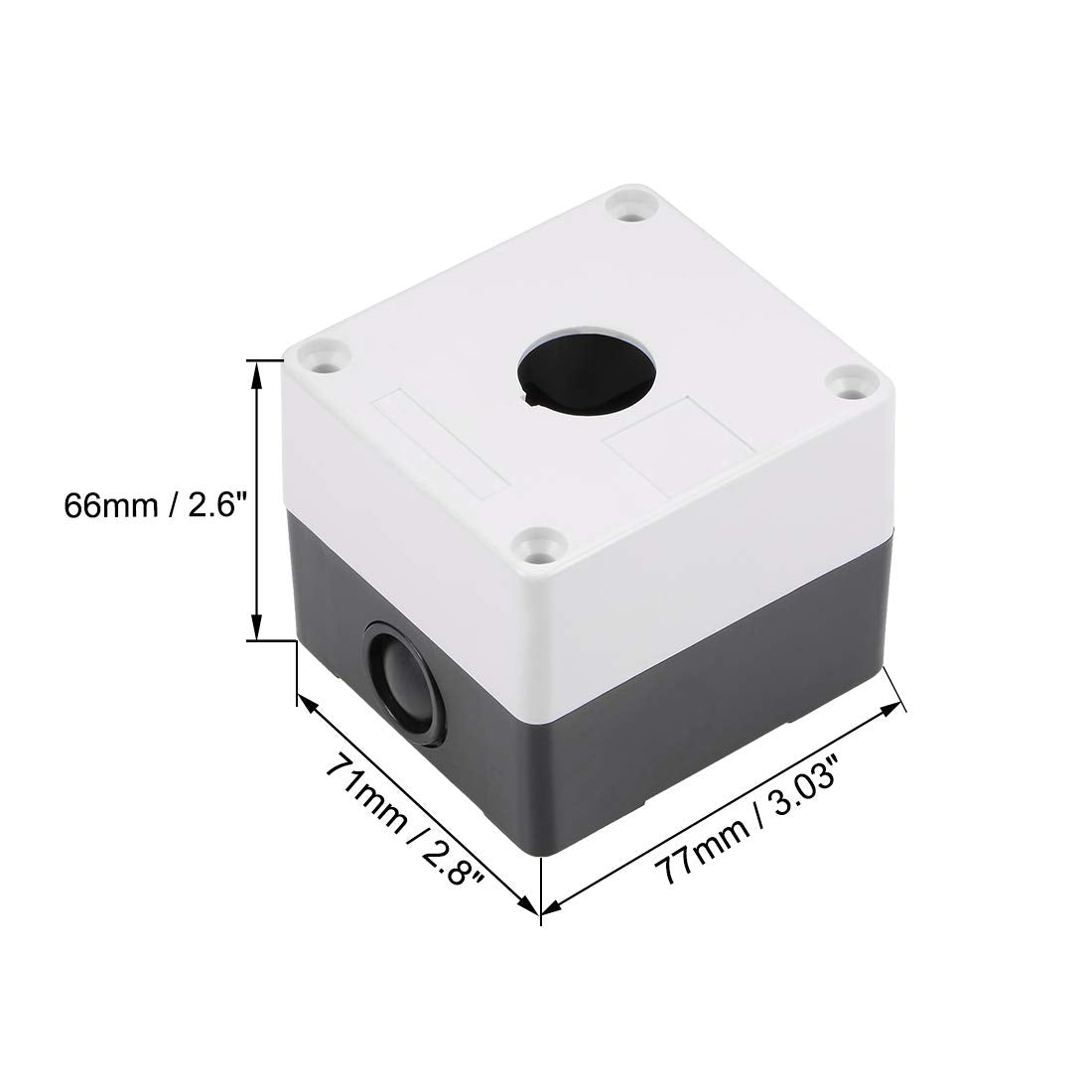 uxcell Push Button Switch Control Station Box 22mm 1 Button Holes White and Black