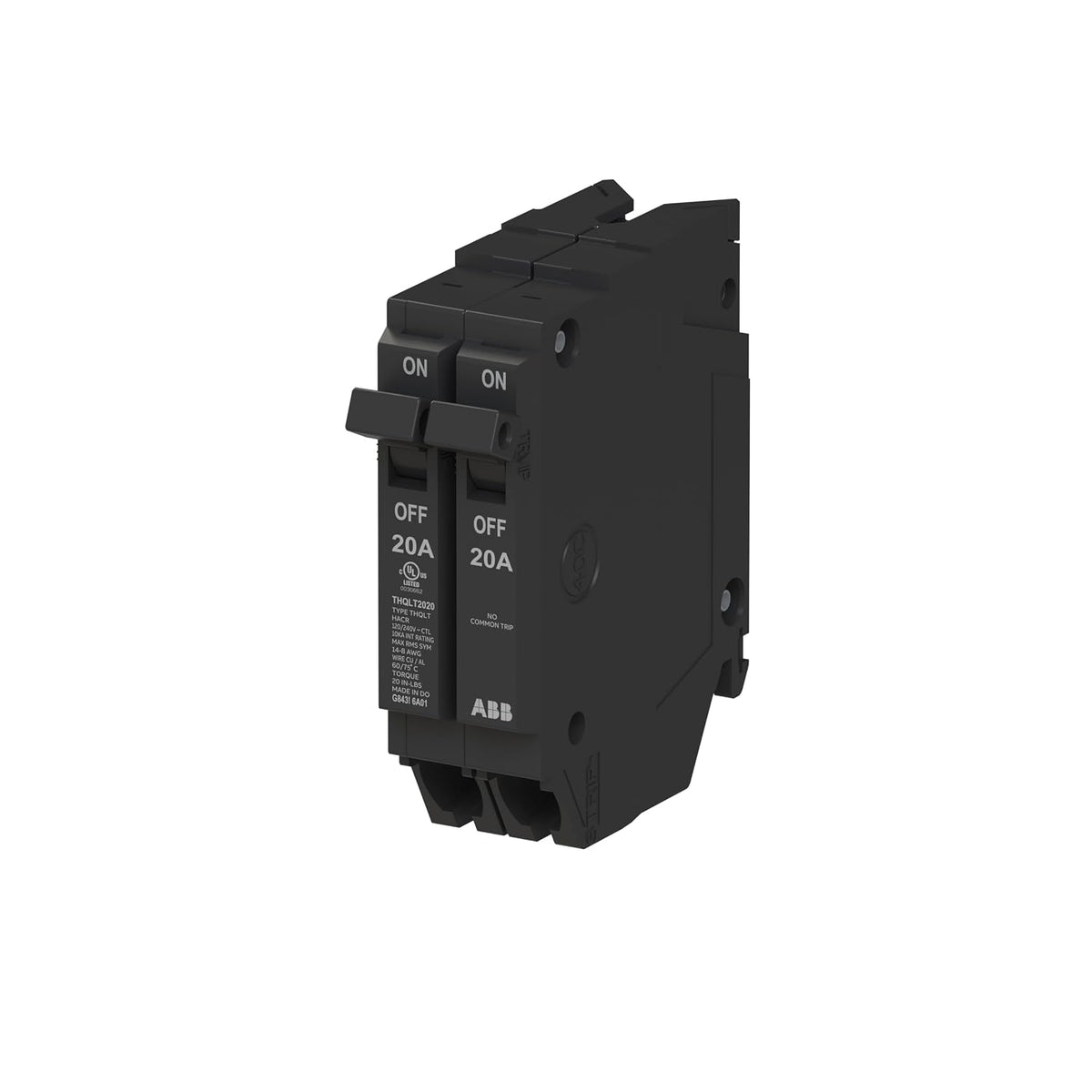 ABB Q-Line Tandem Circuit Breaker • 20A/1P Configuration • 120/240 VAC