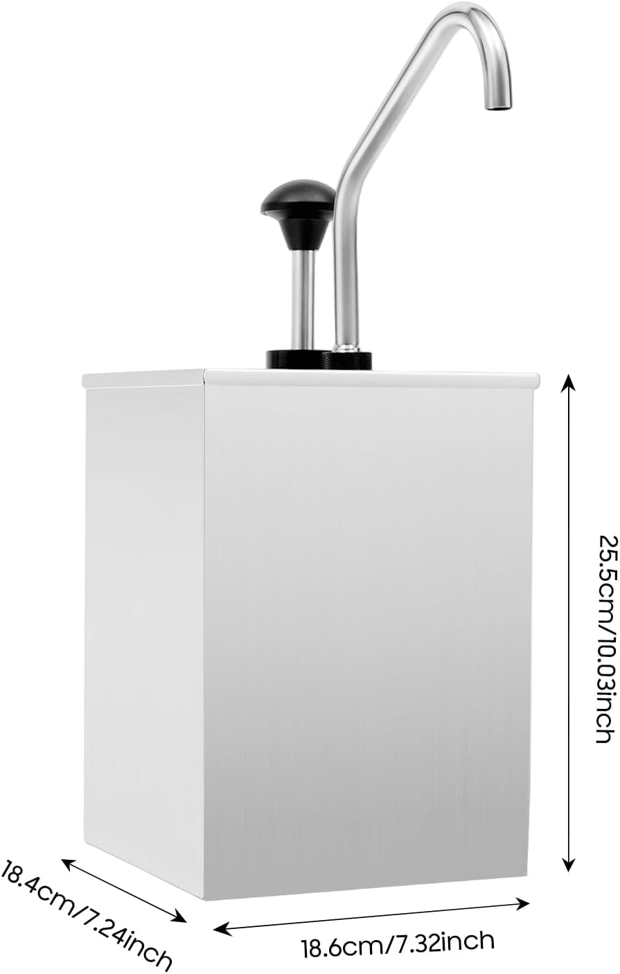 4L Commercial Sauce Dispenser Pump for Ketchup BBQ Sauce Syrup