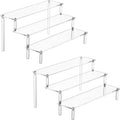 2PCS Large Acrylic Display Risers, Perfume Stand Organizer, Clear Acrylic Shelf Risers for Display Stands for Food
