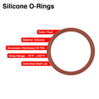 Mr O-Ring 043 Silicone O-Ring - 70A Durometer, 3-1/2" ID, 3-5/8" OD, 1/16" CS, Red (Pack of 25)