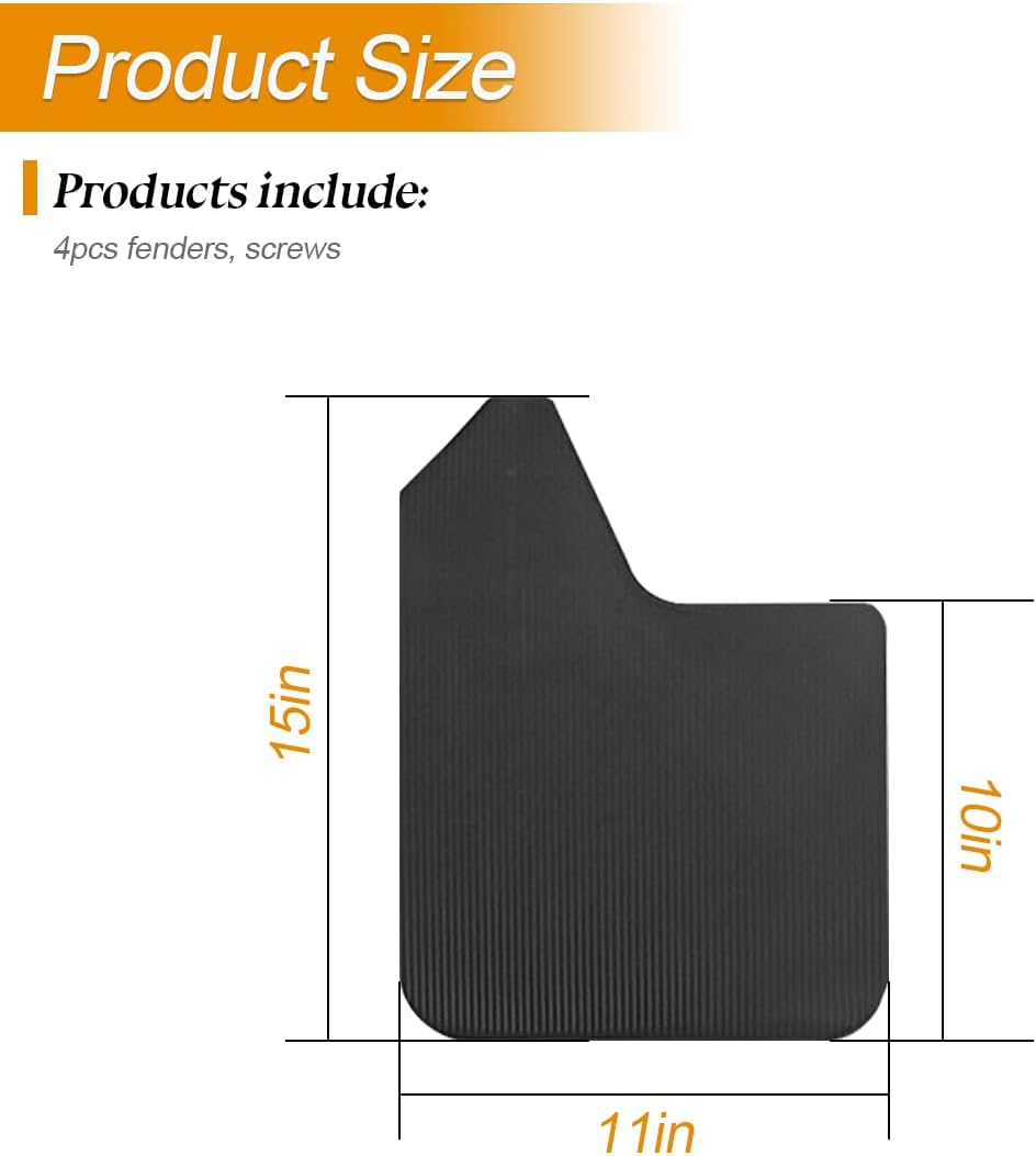 Carbon Fiber Car Mud Flaps Splash Guards, 4PCS Bendable & Flexible Vehicle Front & Rear Mudflaps Protection with
