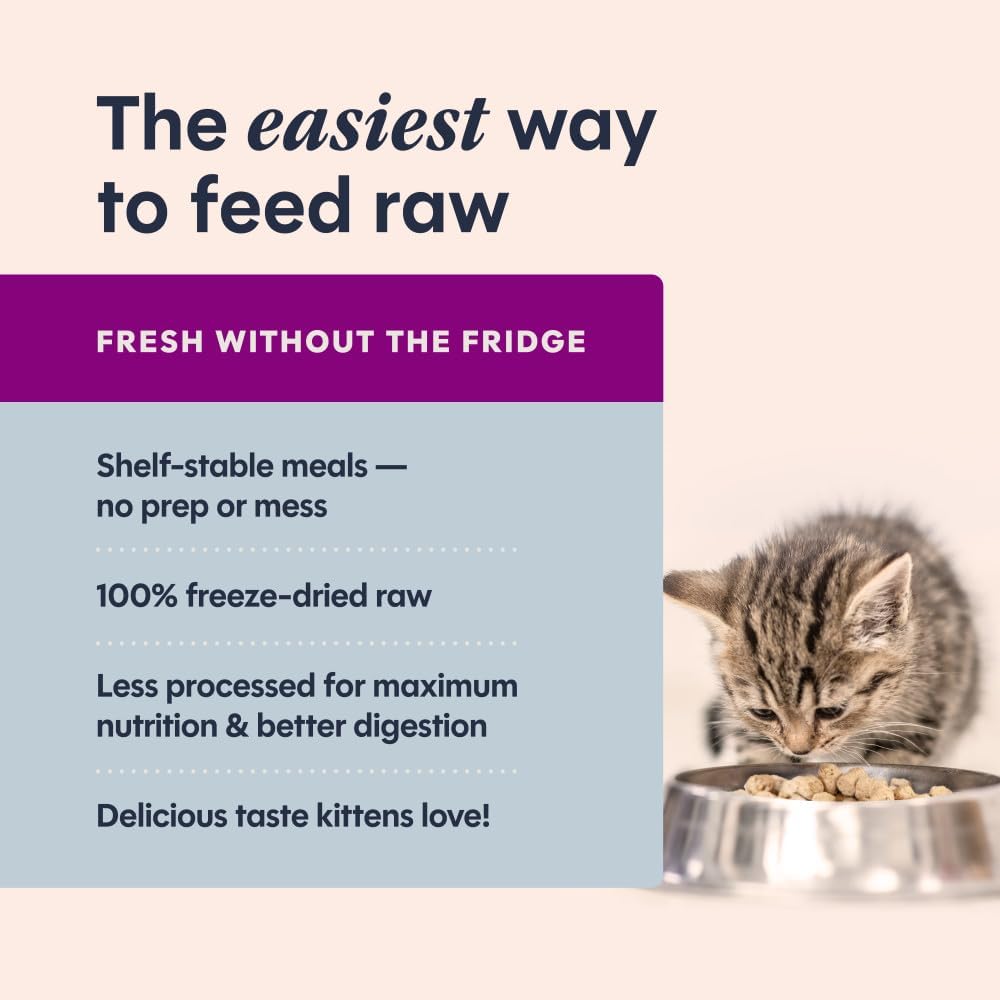 Kitten Freeze Dried Raw Meals, Dry Cat Food, Chicken, 9.5 oz. Bag