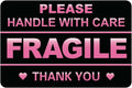 2x3 inch 200 PCS Black Fragile Stickers for Shipping