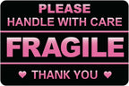 2x3 inch 200 PCS Black Fragile Stickers for Shipping