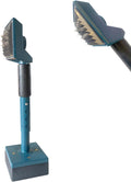 All Metal Carpet Knee Kicker with Extendable Handle and Soft Padding, Carpet Stretching Tool (Blue)