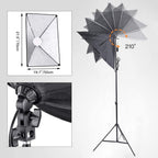 【Upgrade LED】 MOUNTDOG Softbox Lighting Kit, Photography Studio Light with 19.7"X27.5" Reflector and 3 Colors