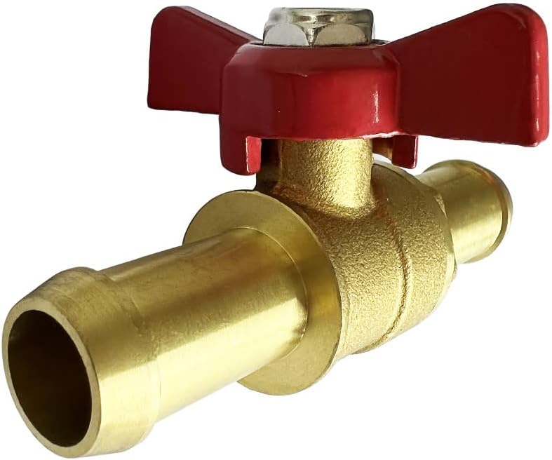 Yoebor Brass 3/4" Barb Ball Valve W/Butterfly Handle Heater Hose Shut off