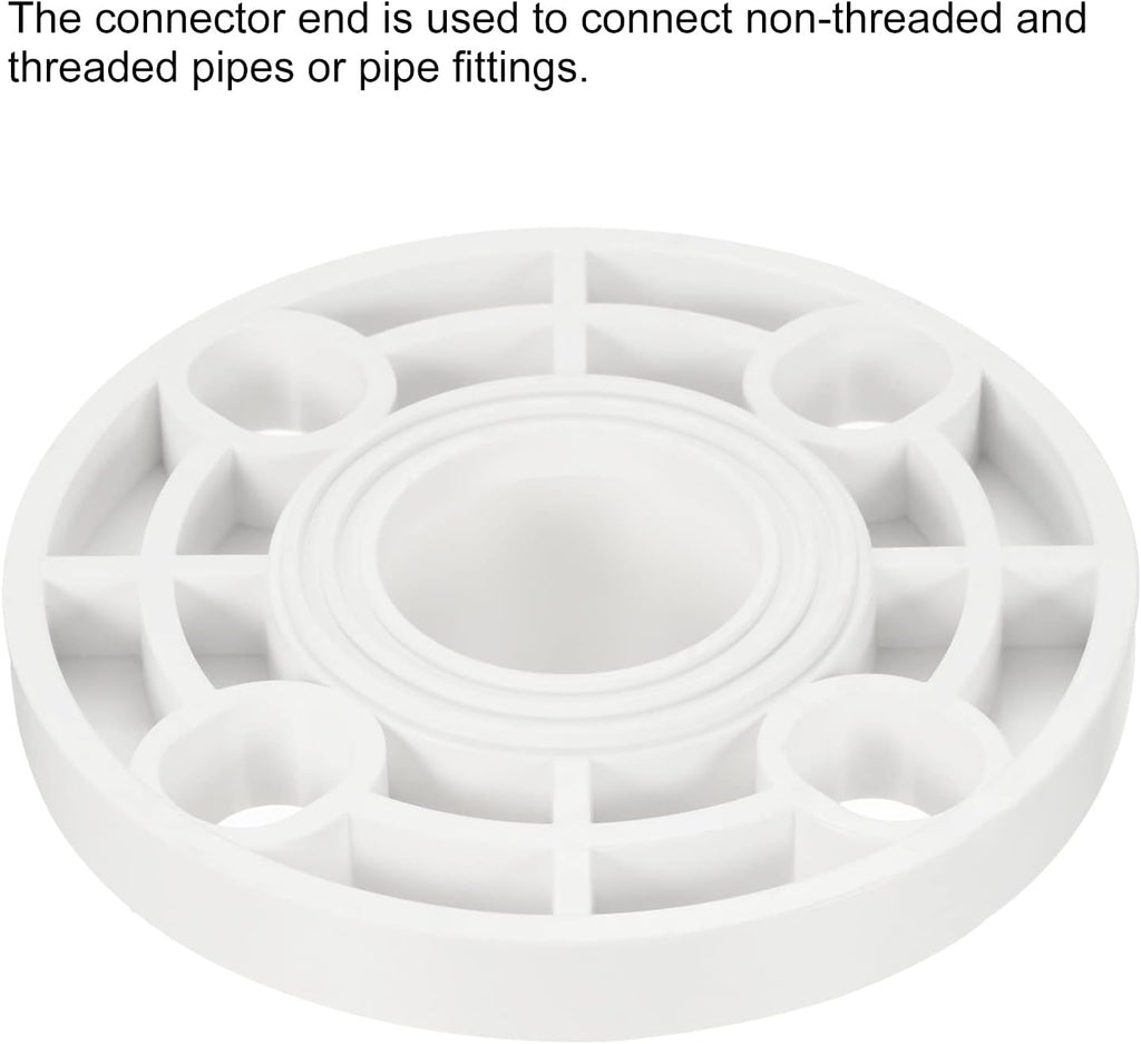 PATIKIL 50mm PVC Pipe Fitting Flange for 50mm OD Pipe Connect White