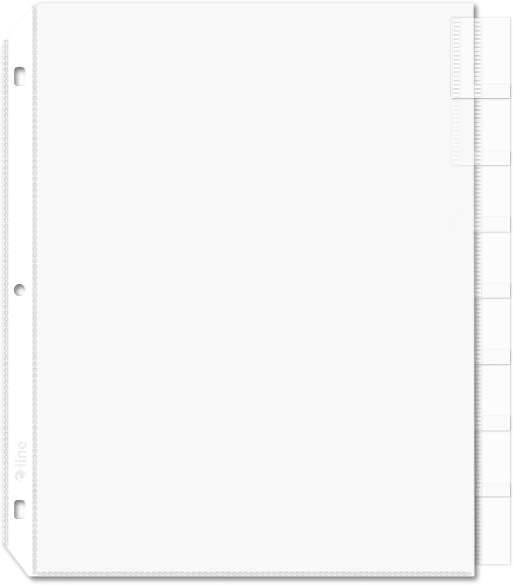 Sheet Protectors with Index Tabs, Clear Tabs, 2", 11 x 8.5, 8/Set