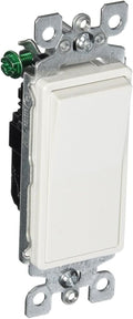 Leviton 5601-2WM 6 Pack 15Amp 120/277V Decora Rocker Single Pole AC Quiet Switch, White