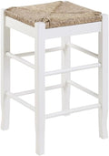 Square Rush Backless Counter Height Kitchen Stool - Cream