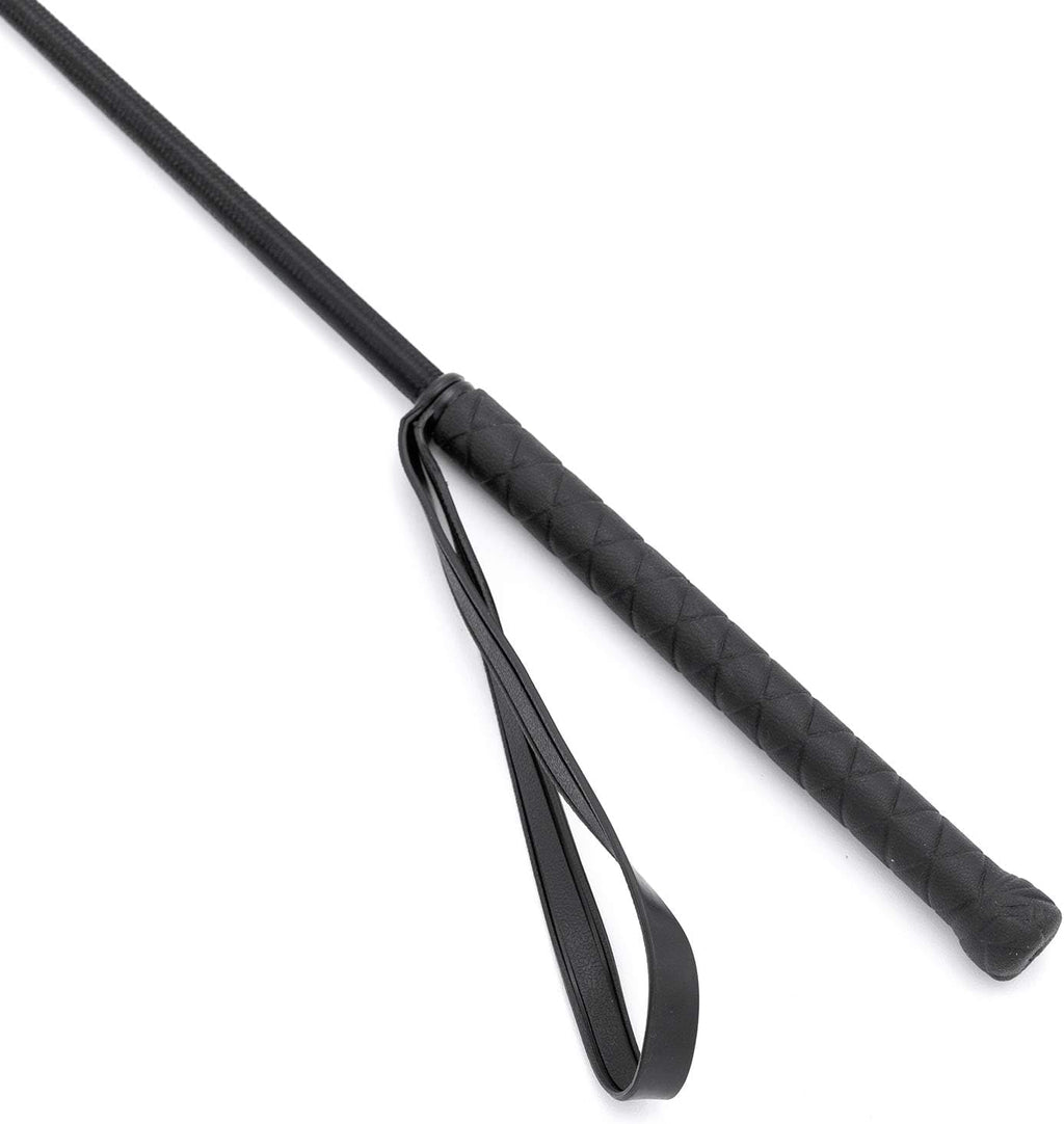 Equine Horse Riding Crop for Equestrian Training – Durable Fiberglass Shaft with Leather Slapper & Rubber Grip –