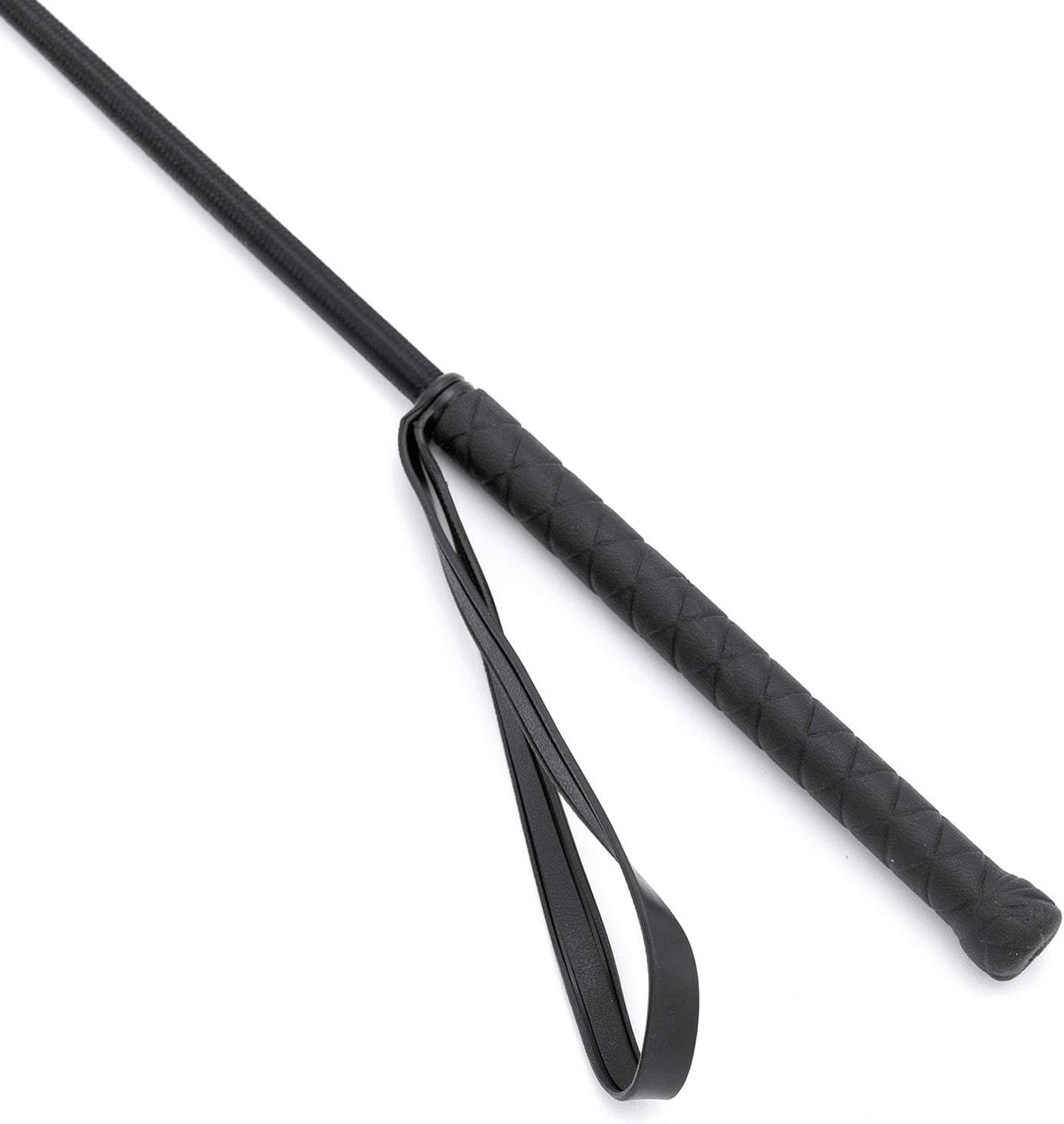 Equine Horse Riding Crop for Equestrian Training – Durable Fiberglass Shaft with Leather Slapper & Rubber Grip –