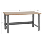 Table & Workbench: 1" Thick Shop Top, Height Adjustable Bench - 30" D x 48" L x 30" - 36" H