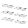 6-Pack Full Size Hotel Pan Cover, Stainless Steel Solid Steam Table Catering Food Pan Lid with Handle, 23 Gauge