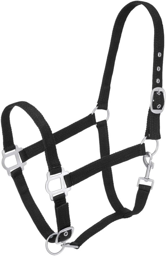 Tough1 Nylon Horse Halter with Satin Hardware