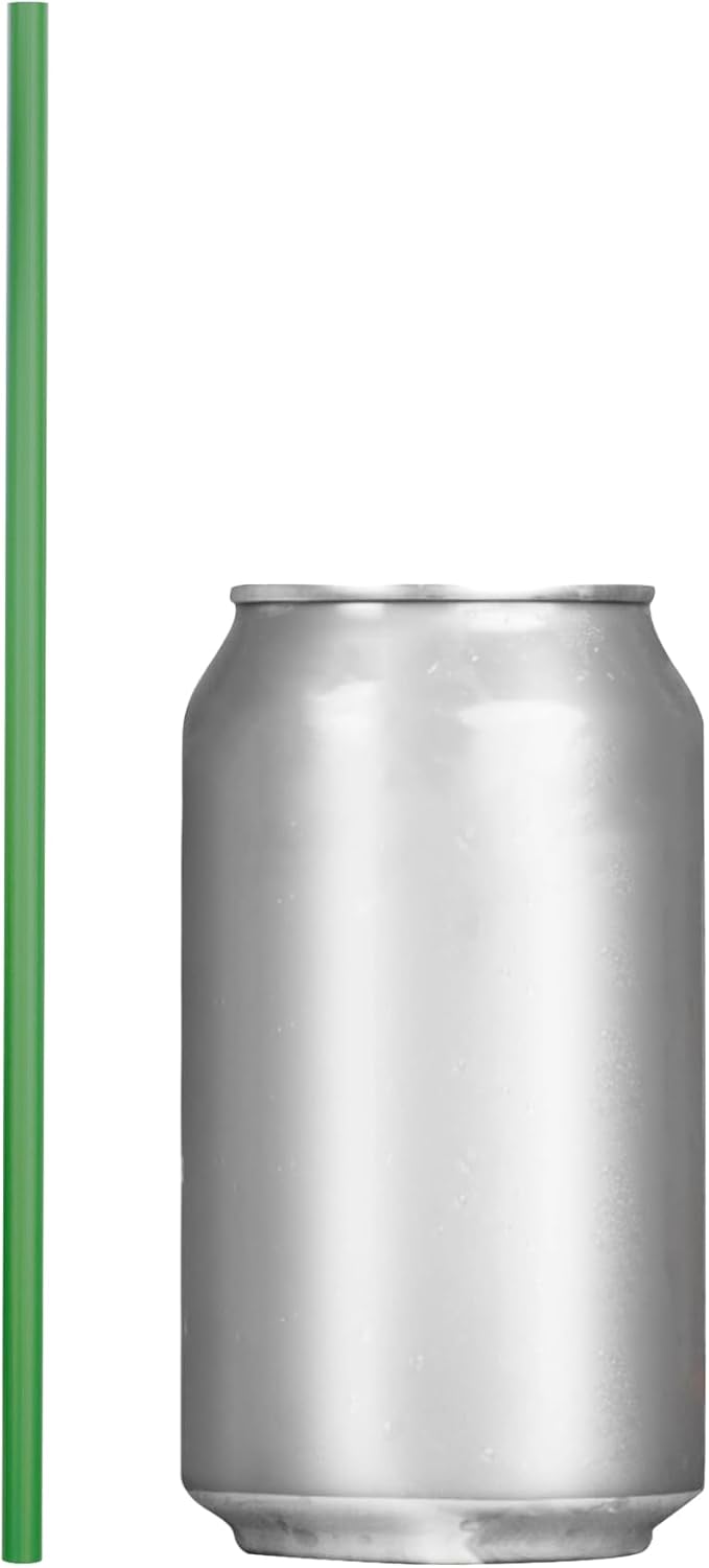 Disposable Plastic Drinking Straws, Straight 7.75-Inch, Green, 500 Count