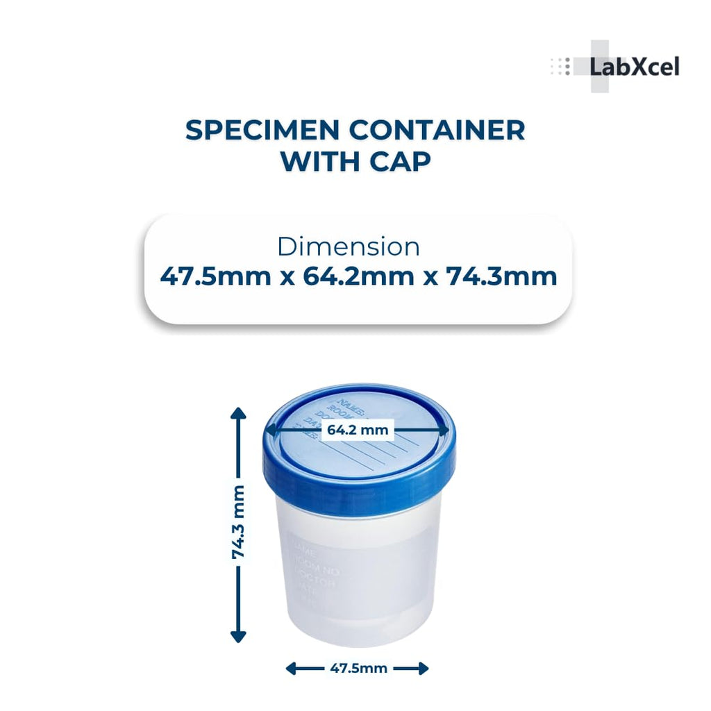 Polypropylene Clear Specimen Containers with Screw Cap – 4.5oz (120mL) Sample Collection Cups for Urine, Stool &