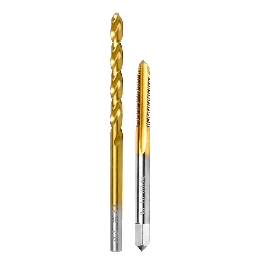 10-32 UNF Tap and #21 Drill Bit Kit for Metal,M2 HSS Drill and Tap Set