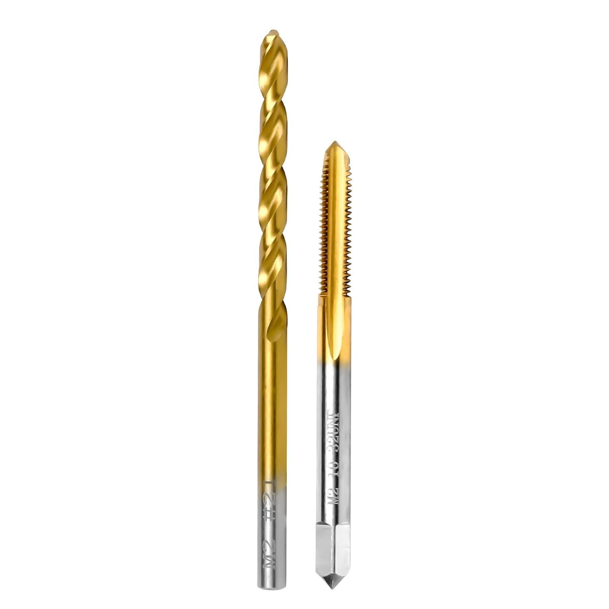 10-32 UNF Tap and #21 Drill Bit Kit for Metal,M2 HSS Drill and Tap Set