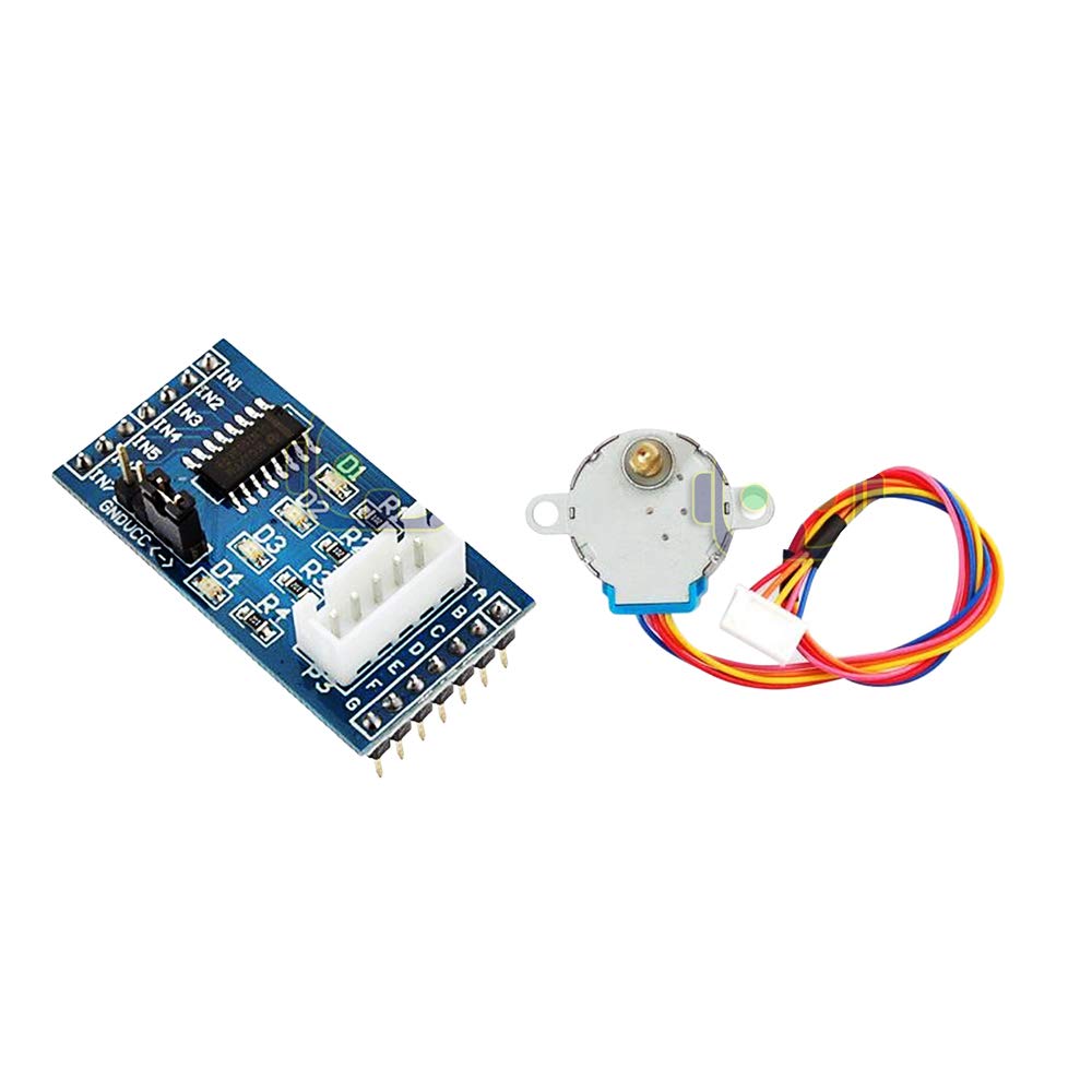 DEVMO 1set 28BYJ-48 Geared Stepper Motor + ULN2003 Driver Test Module Board DC 5V Compatible with Ar-duino