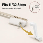 H 4320 Casement Operator Crank Handle with 11/32 In. Bore, White (2 Pack)