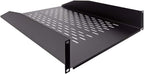 NavePoint 2U 19-Inch Universal Vented Rack Mount Cantilever Fixed Server Cabinet Shelf 22-Inches Deep Black