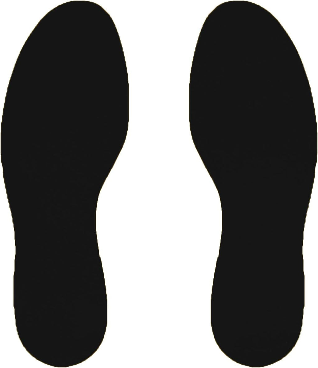 9.5" Black Footprints for 5S Lean Organization Floor Marking,Industrial Adhesive with Removable Liner,Ideal for