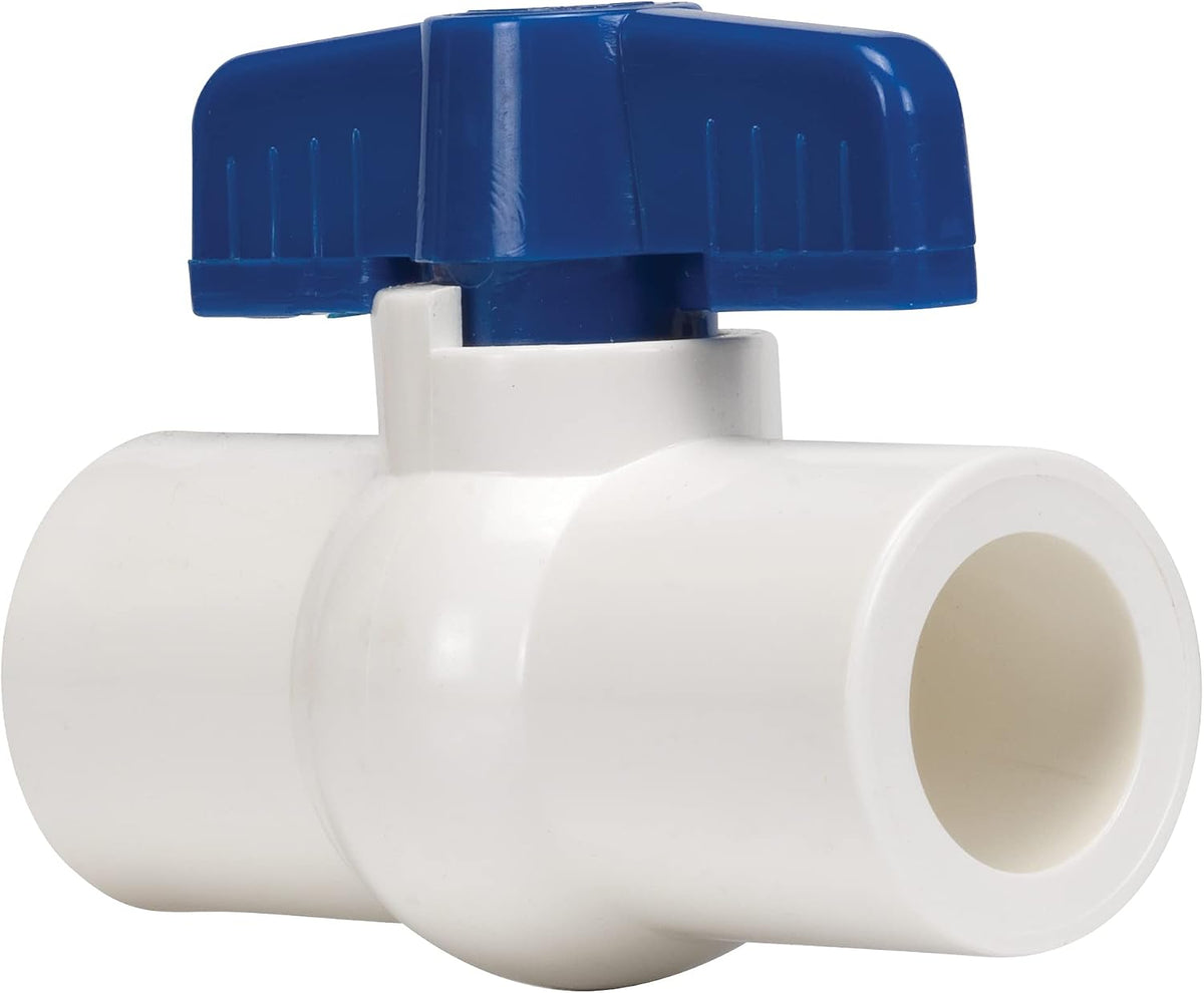 Homewerks 1-Inch PVC Schedule 40 Ball Valve, Solvent, Blue, NSF