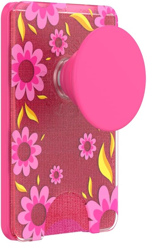 Phone Wallet for MagSafe, Phone Card Holder with Grip, Hot Pink - Pink Relief