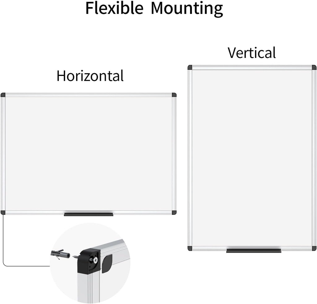 Magnetic Dry Erase Board, 36 X 24 Inches, Silver Aluminium Frame